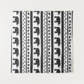 Tenture Eléphants, lignes, triangles, sans couture décorat (Devant (Horizontal))