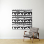 Tenture Eléphants, lignes, triangles, sans couture décorat (En situation)