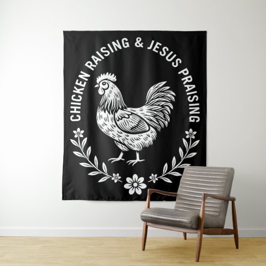 Tenture Élevage de poulet et collecte de Jésus (En situation)