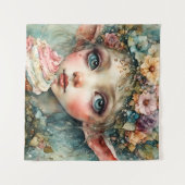 Tenture Elfe adorable avec un cupcake (Devant (Horizontal))