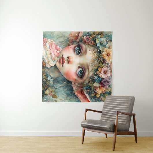 Tenture Elfe adorable avec un cupcake (En situation (horizontale))