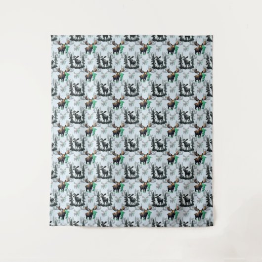 Tenture Elk Moose Antlers Deer Design Motif (Devant)