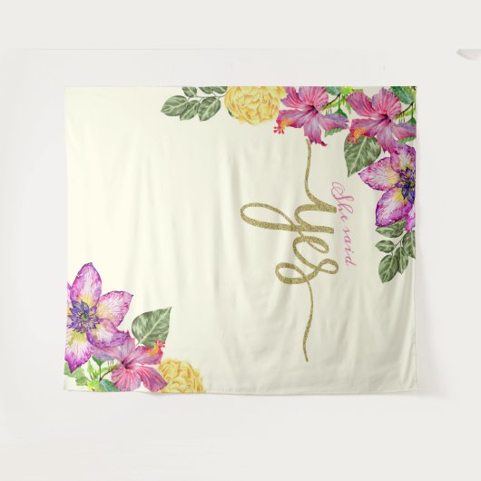 Tenture Elle a dit OUI bannière Booth (Devant (Horizontal))