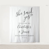 Tenture Elle a dit oui Décoration de fête d'annonce de fia (Devant)