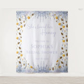 Tenture Elle a trouvé son décor de fond de fête de mariage (Devant)