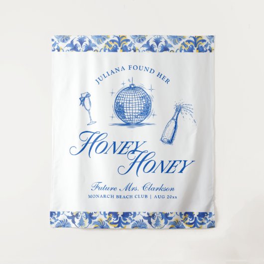 Tenture Elle A Trouvé Son Honey Honey Blue Greece Bachelor (Devant)