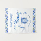 Tenture Elle a trouvé son miel Chérie Bleue Grèce Enterrem (Devant (Horizontal))