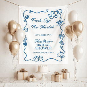 Tenture Elle est Fraîche du Marché Panneau de Baby Shower