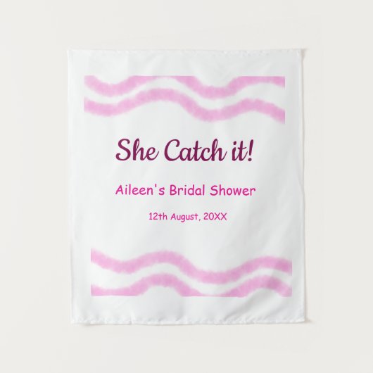 Tenture Elle l'attrape spirale rose lignes aquarelle maria (Devant)