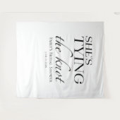 Tenture Elle noue le noeud | Arrière-plan Fête des mariées (Devant (Horizontal))