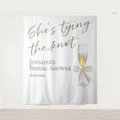 Tenture Elle noue le noeud | Boutons arrière Fête des mari (Devant)