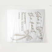 Tenture Elle noue le noeud | Boutons arrière Fête des mari (Devant (Horizontal))