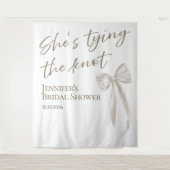 Tenture Elle noue le noeud | Boutons arrière Fête des mari (Devant)