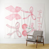 Tenture Elle noue le noeud Fête des mariées photo fond (En situation (horizontale))