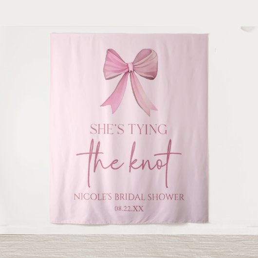 Tenture Elle Noue Le Nœud Rose Bouquet de Fiançailles (Devant)