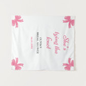 Tenture Elle noue le noeud rose Fête des mariées fond (Devant (Horizontal))