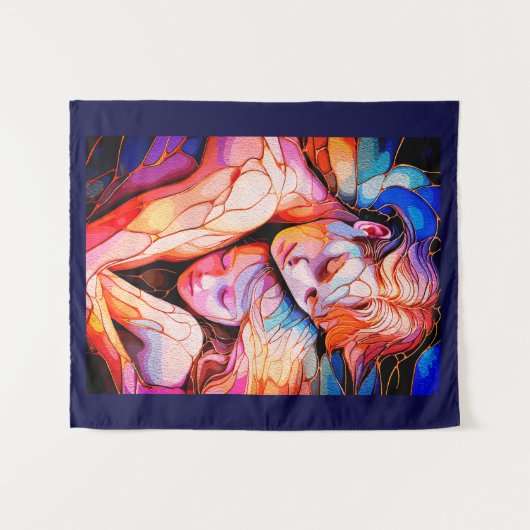 Tenture Embrace Ethereal Guardian - Imaginaire en verre (Devant (Horizontal))