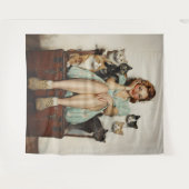 Tenture Embracer les Vibes de Lady Cat Retro Crazy (Devant (Horizontal))