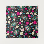 Tenture Embroidery peacock feathers seamless pattern. Clas (Devant (Horizontal))