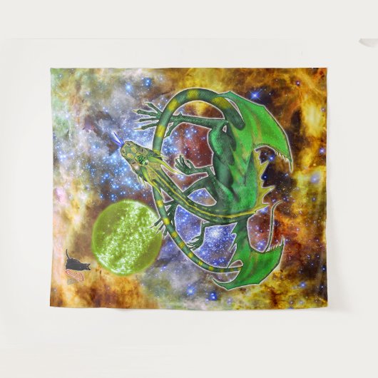 Tenture Emerald Cosmic Dragon (Devant (Horizontal))