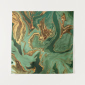 Tenture Emerald Elegance : Gold Marble Luxe (Devant (Horizontal))