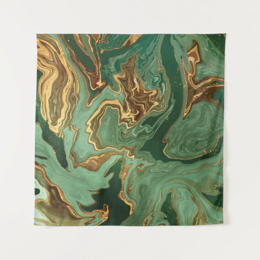 Tenture Emerald Elegance : Gold Marble Luxe (Devant (Horizontal))