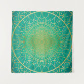Tenture Emerald Gold Mandala Green (Devant (Horizontal))