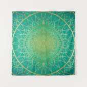 Tenture Emerald Gold Mandala Green (Devant)
