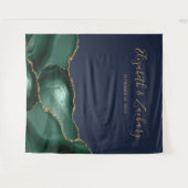 Tenture Emerald Green Agate Marine Blue Mariage Photo Boot (Devant (Horizontal))