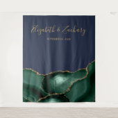 Tenture Emerald Green Agate Marine Blue Mariage Photo Boot (Devant)