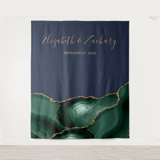 Tenture Emerald Green Agate Marine Blue Mariage Photo Boot (Devant)
