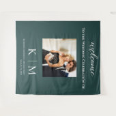 Tenture Emerald Green et White-Photo Mariage- (Devant (Horizontal))