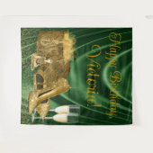 Tenture Emerald Green Gold High Heure Anniversaire fond (Devant (Horizontal))