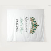 Tenture Emerald Green Gold Tiara Quinceañera Tapestry (Devant (Horizontal))