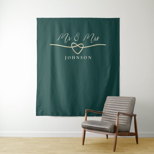 Tenture Emerald Green M & Mme Mariage Contexte (En situation)