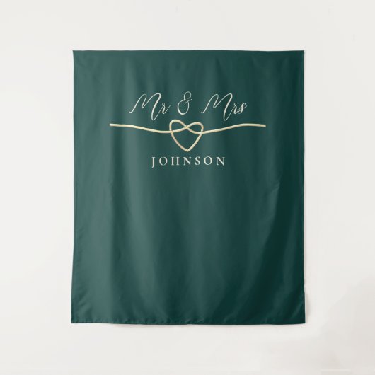 Tenture Emerald Green M & Mme Mariage Contexte (Devant)