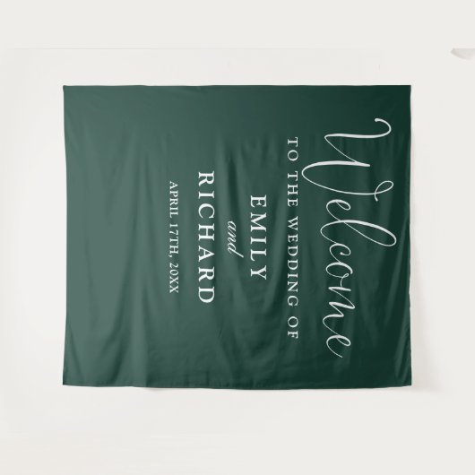 Tenture Emerald Green Mariage Accueil Photo fond (Devant (Horizontal))