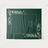 Tenture Emerald Greenery Mariage Photo Booth Backdrop (Devant (Horizontal))