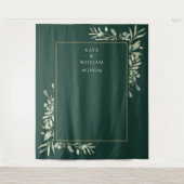 Tenture Emerald Greenery Mariage Photo Booth Backdrop (Devant)