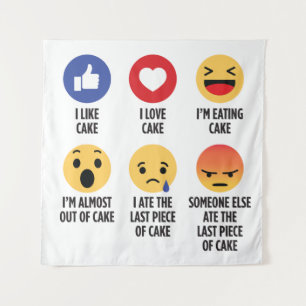 Tenture Emojis au gâteau