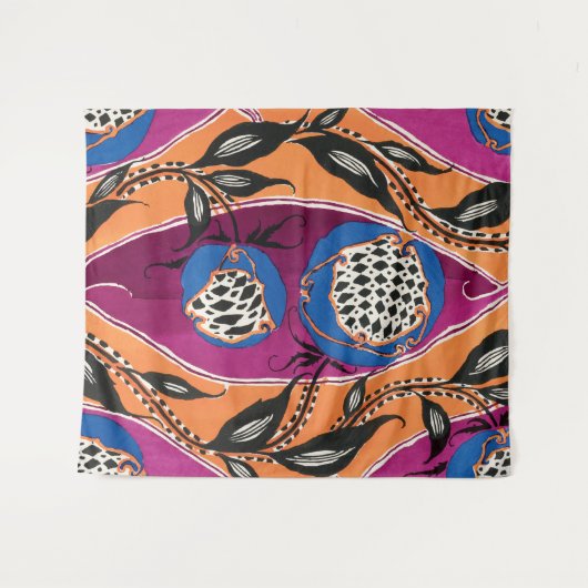 Tenture Empreinte de fleurs botaniques EA Séguy (Devant (Horizontal))