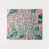 Tenture Empreinte de léopard de Parties scintillant floral (Devant (Horizontal))