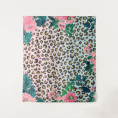 Tenture Empreinte de léopard de Parties scintillant floral (Devant)