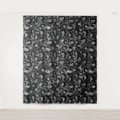 Tenture Empreinte de léopard noir et gris argenté (Devant)