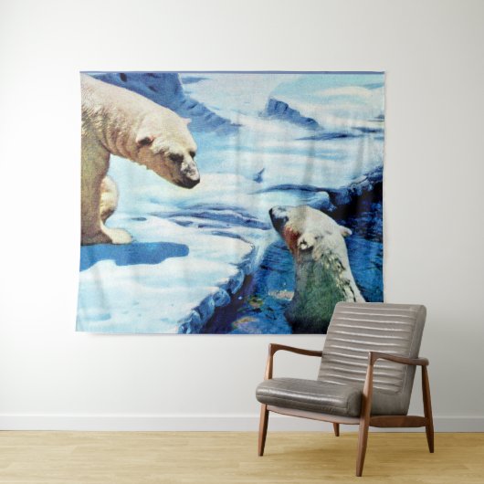 Tenture empreinte de l'ours polaire (En situation (horizontale))