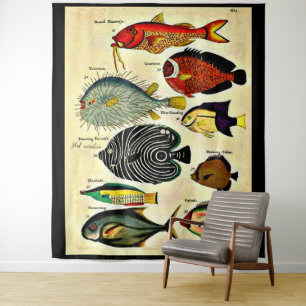 Tenture empreinte de poisson