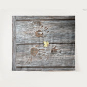 Tenture Empreintes à main Oiseaux sur planches en bois ave (Devant (Horizontal))