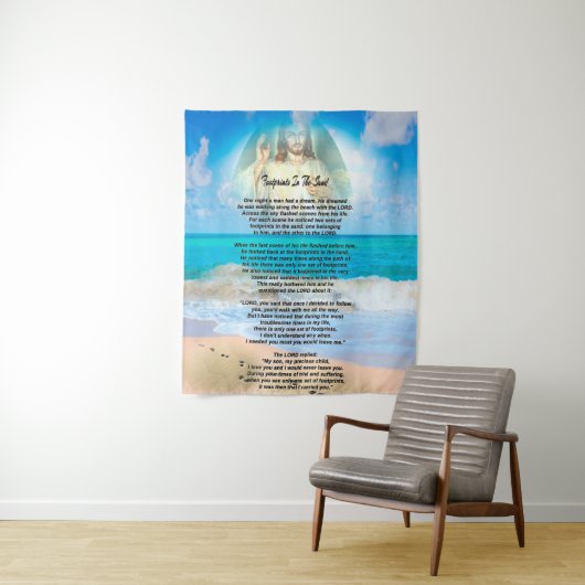 Tenture Empreintes Dans Le Sable (En situation)