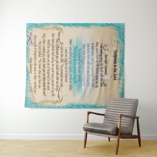 Tenture Empreintes de pas dans le sable (En situation (horizontale))