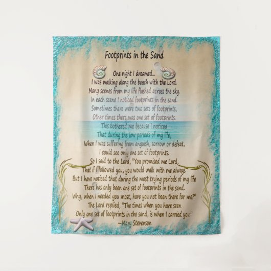 Tenture Empreintes de pas dans le sable (Devant)